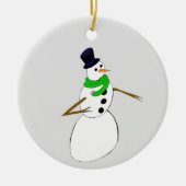 ein Schneemann Keramik Ornament (Vorne)