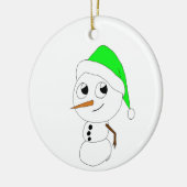 ein Schneemann Keramik Ornament (Links)