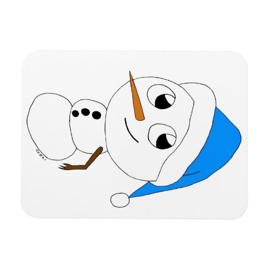 ein Schneemann Magnet (Horizontal)