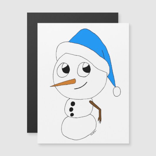 ein Schneemann Magnetkarte (Vorne/Hinten)