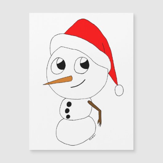ein Schneemann Magnetkarte (Vorderseite)
