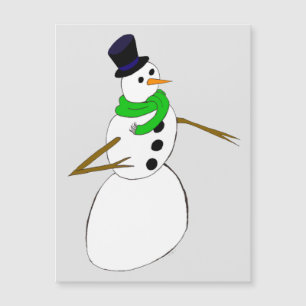 ein Schneemann Magnetkarte