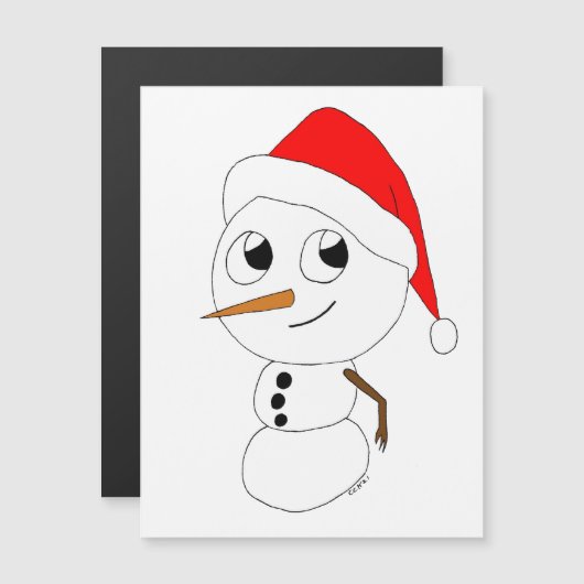 ein Schneemann Magnetkarte (Vorne/Hinten)