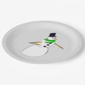 ein Schneemann Pappteller (Schrägansicht)