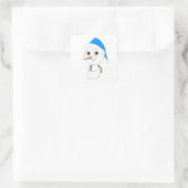 ein Schneemann Quadratischer Aufkleber (Tasche)