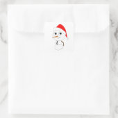 ein Schneemann Quadratischer Aufkleber (Tasche)