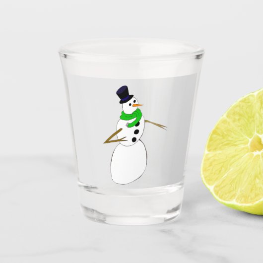 ein Schneemann Schnapsglas (Vorderseite)