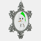 ein Schneemann Schneeflocken Zinn-Ornament (Links)