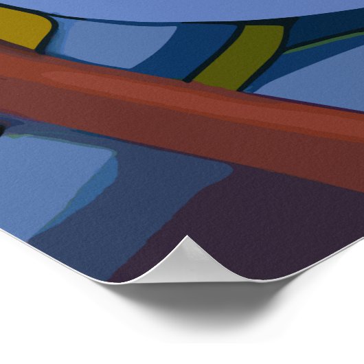 Ein Schneemann sitzt auf einem Stuhl mit Kaminkrip Poster (Ecke)