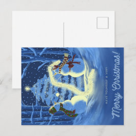Ein Schneemann-Weihnachten Feiertagspostkarte