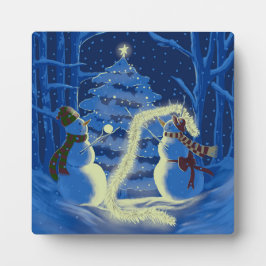 Ein Schneemann-Weihnachten Fotoplatte