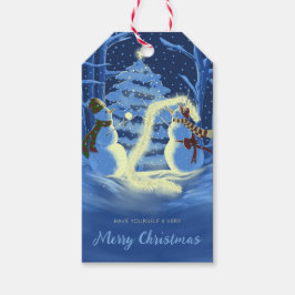 Ein Schneemann-Weihnachten Geschenkanhänger