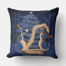 Ein Schneemann-Weihnachten Kissen