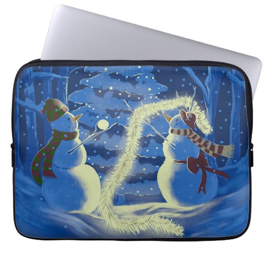 Ein Schneemann-Weihnachten Laptopschutzhülle (Vorderseite)