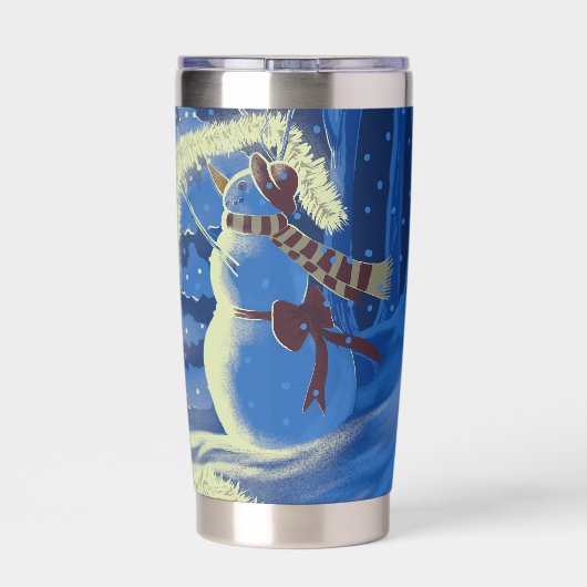 Ein Schneemann-Weihnachten Thermobecher (Rückseite)