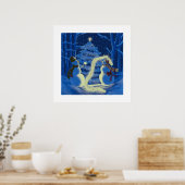 Ein Schneemann-Weihnachtsposter Poster (Küche)
