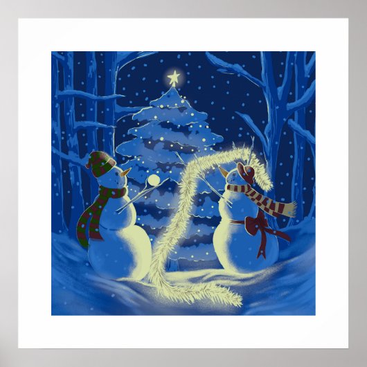 Ein Schneemann-Weihnachtsposter Poster (Vorne)