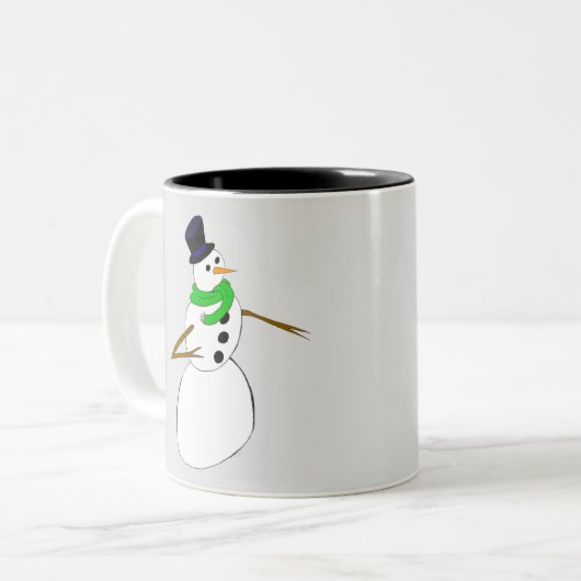 ein Schneemann Zweifarbige Tasse (Vorderseite Links)