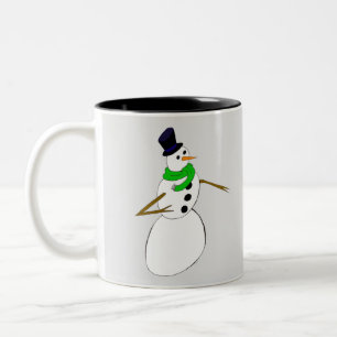 ein Schneemann Zweifarbige Tasse