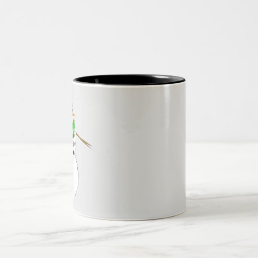ein Schneemann Zweifarbige Tasse (Mittel)