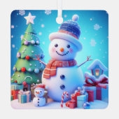 Ein Schneemanns Weihnachtsjubeln Ornament Aus Metall (Rückseite)