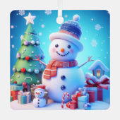 Ein Schneemanns Weihnachtsjubeln Ornament Aus Metall (Vorderseite)