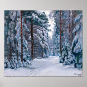 Ein schneesicherer Weg im Wald Poster (Vorne)