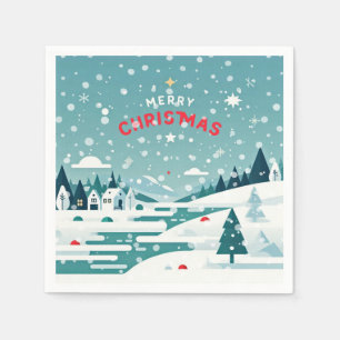 Ein schneesicheres Weihnachtsdorf Serviette