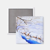 Ein Schneestream Magnet (Vorderseite/Rückseite)