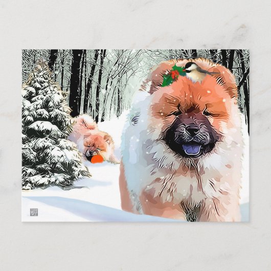 Ein SCHNEETAG Chow Urlaub Postkarte (Vorderseite)