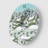 Ein Schneewald - Große Wanduhr (Winkel)