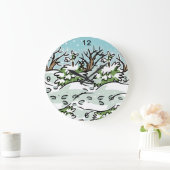 Ein Schneewald - Große Wanduhr (Zuhause)