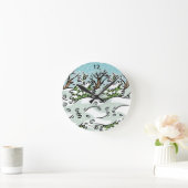 Ein Schneewald - Runde Wanduhr (Zuhause)