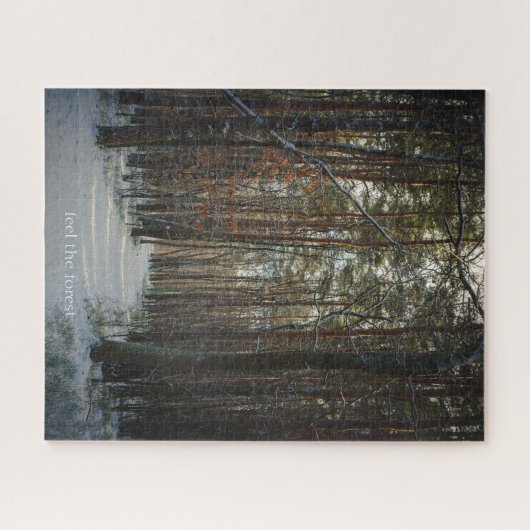 Ein Schneeweg im Kiefernwald Puzzle (Horizontal)