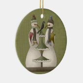 Ein schneeweißer Weihnachtsschmuck der Keramik (Rechts)