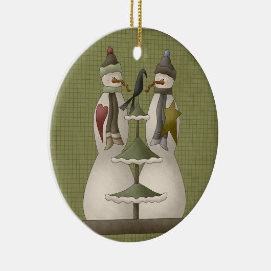 Ein schneeweißer Weihnachtsschmuck der Keramik (Rechts)