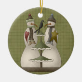 Ein schneeweißer Weihnachtsschmuck der Keramik (Vorne)