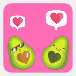EIN SCHNELLER AVOCADO-STICKER QUADRATISCHER AUFKLEBER