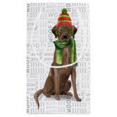 Ein Schokolade-Labrador Welpen Weihnachten Kleines Kleine Geschenktüte (Rückseite)
