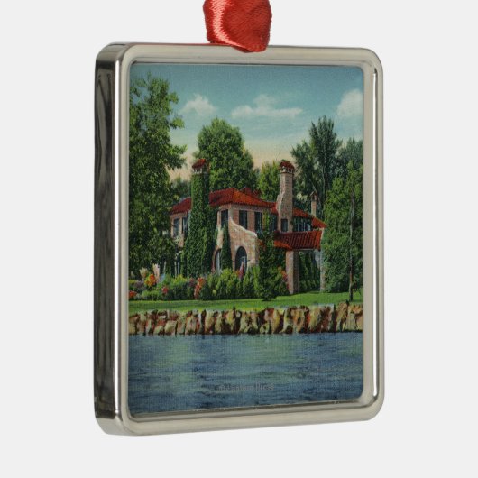 Ein schöner Chautauqua See-Wohnsitz Ornament Aus Metall (Rechts)
