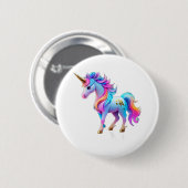 Ein schöner Einhornaufkleber 1 Button (Vorne & Hinten)