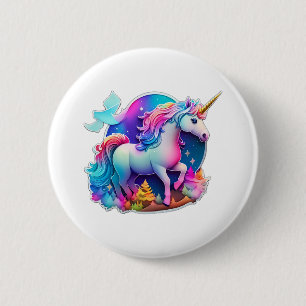 Ein schöner Einhornaufkleber Button