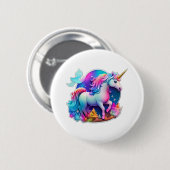 Ein schöner Einhornaufkleber Button (Vorne & Hinten)