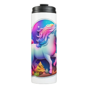 Ein schöner Einhornaufkleber Thermosbecher