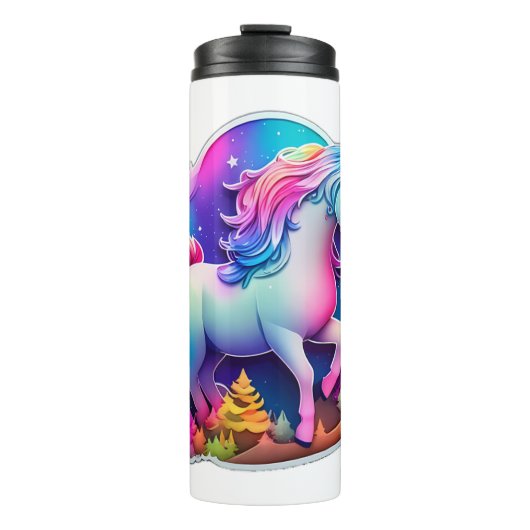 Ein schöner Einhornaufkleber Thermosbecher (Vorderseite)