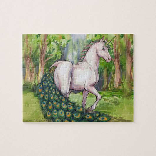 Ein schöner Einhornpfaug Puzzle (Horizontal)