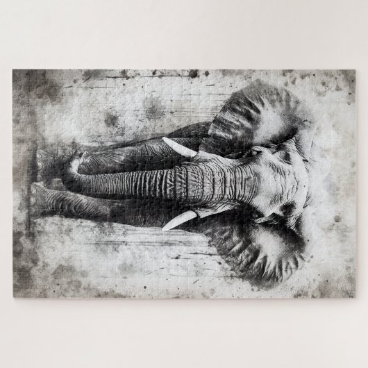 ein schöner Elefant als Rätsel Puzzle (Horizontal)
