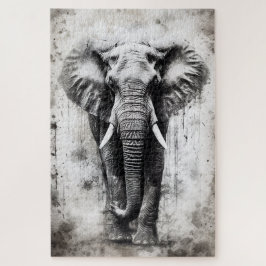 ein schöner Elefant als Rätsel Puzzle