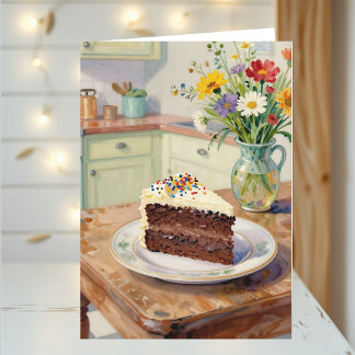 Ein schöner Geburtstag mit hübschen Blumen und Kuc Karte