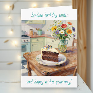 Ein schöner Geburtstag mit hübschen Blumen und Kuc Karte